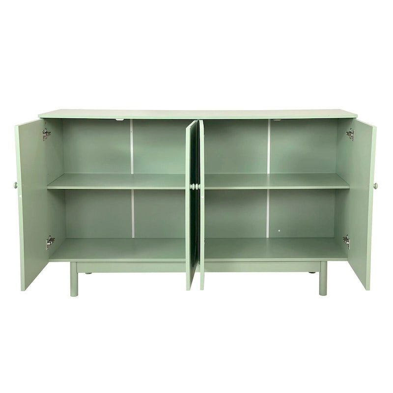 Buffet bas 4 portes Intaglio contemporain avec étagère réglable