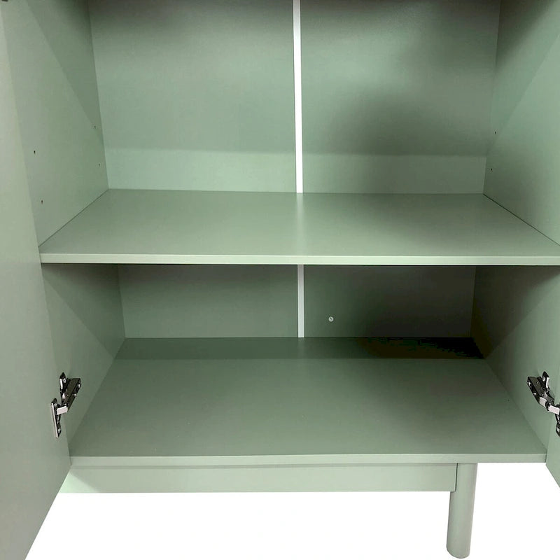 Buffet bas 4 portes Intaglio contemporain avec étagère réglable