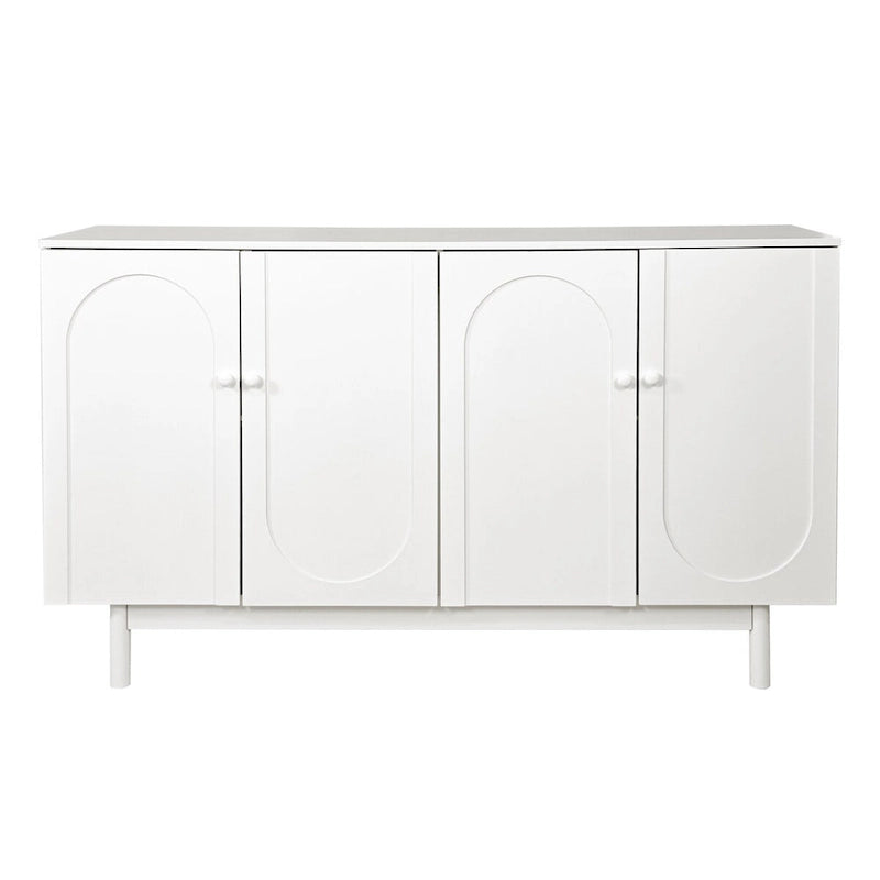Buffet bas 4 portes Intaglio contemporain avec étagère réglable