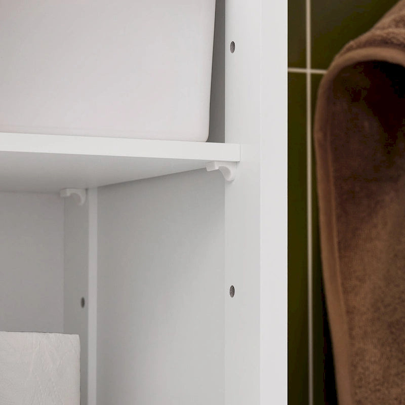 Meuble de salle de bain haut avec 2 portes, 1 tiroir et porte de ventilation à lattes