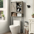 Meuble de rangement WC avec porte coulissante et étagères réglables