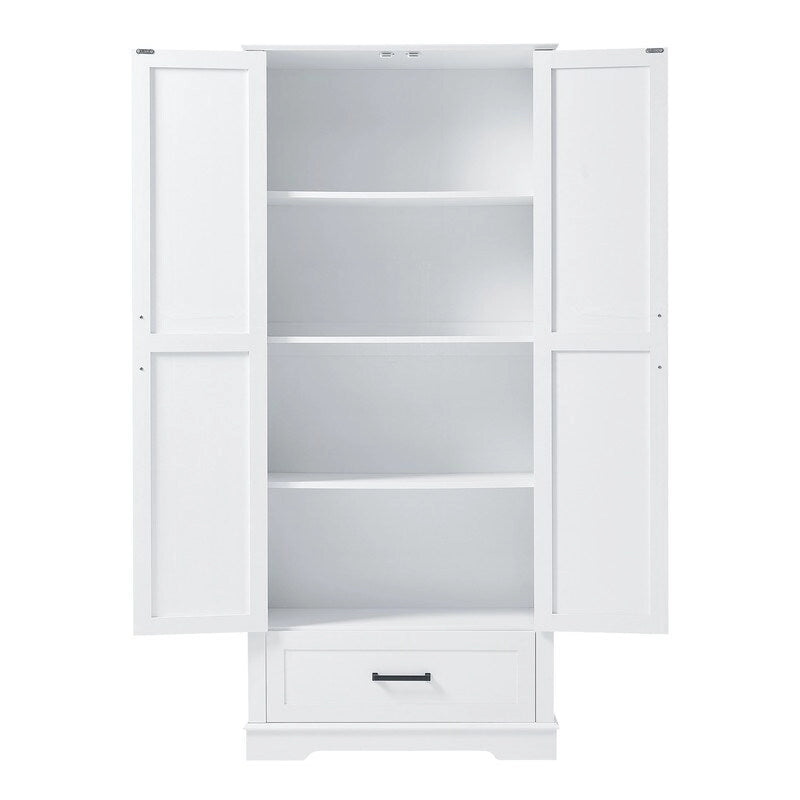 Armoire haute de salle de bain avec 2 portes, 1 tiroir et surface imperméable