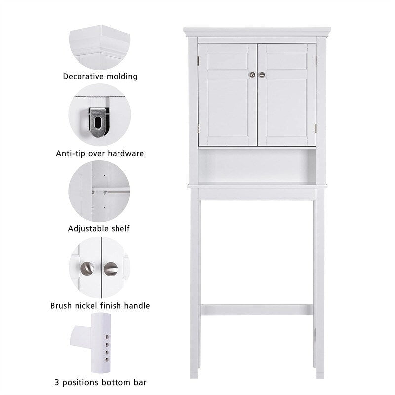 Meuble de rangement pour toilettes avec lambris à rainures et languettes — 27,36" L x 65" H