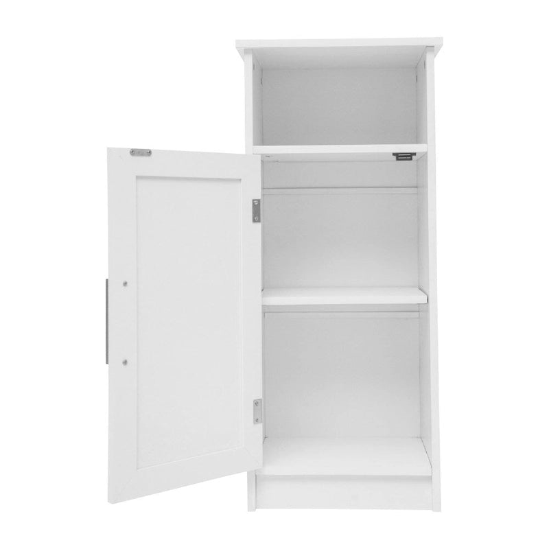 Meuble de rangement au sol de salle de bain moderne avec porte magnétique et 3 étagères réglables
