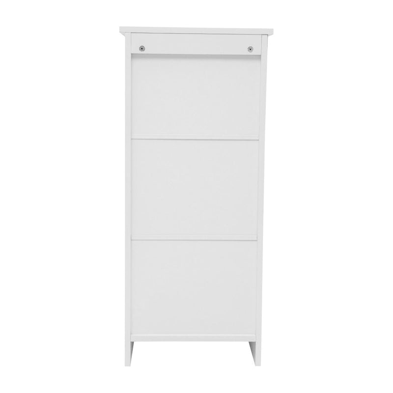 Meuble de rangement au sol de salle de bain moderne avec porte magnétique et 3 étagères réglables