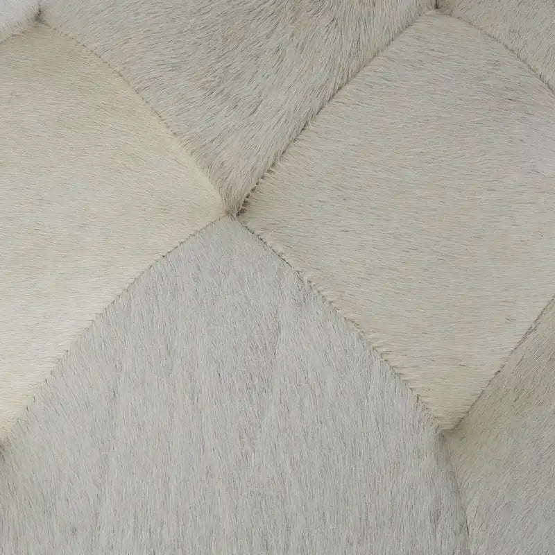 Banc capitonné en cuir avec base diagonale en acier inoxydable argenté — Gris
